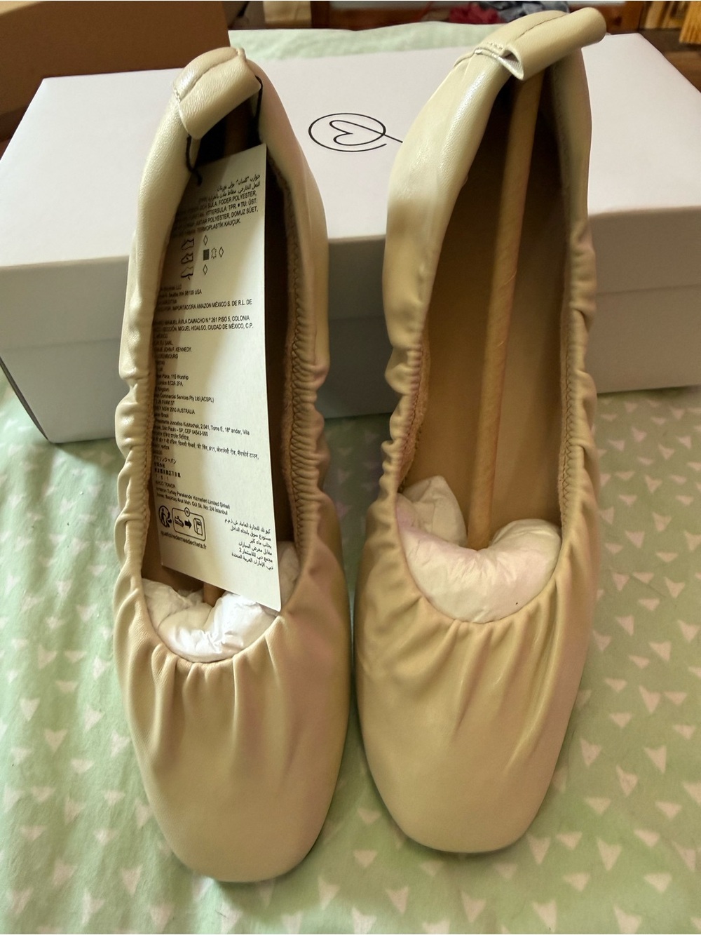 Women’s Cream Padded Ballet Flats - Soft Slip-On Comfort